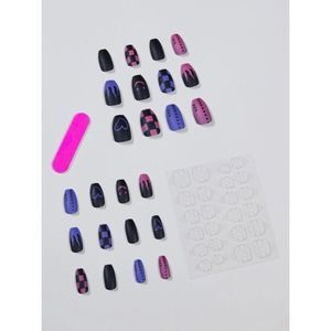 Punk Checkered Nail Set